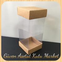 6x6x14 Asetat, Çift Taraflı Kraft Kutu