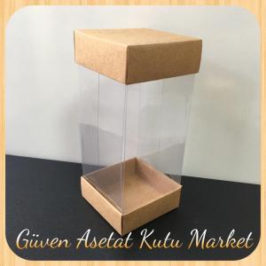 6x6x14 Asetat, Çift Taraflı Kraft Kutu