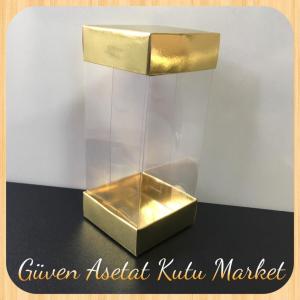 6x6x14 Asetat Çift Taraflı Gold Kutu