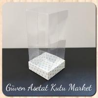 6x6x14 Mavi Puantiyeli Karton Kutu