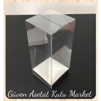 6x6x15.5 Gümüş İç Yükselticili Otomatik Asetat Kutu