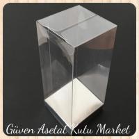 6x6x15.5 Gümüş İç Yükselticili Otomatik Asetat Kutu