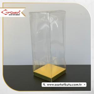 6x6x15.5 Gold İç Yükselticili Otomatik Asetat Kutu