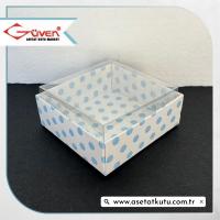 6x6x2.5 Mavi Puantiyeli Kutu [İçten Kapanan]