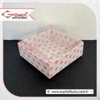 6x6x2.5 Pembe Puantiyeli Kutu [İçten Kapanan]