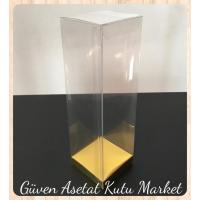 6x6x21 Gold İç Yükselticili Otomatik Asetat Kutu