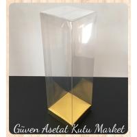 6x6x21 Gold İç Yükselticili Otomatik Asetat Kutu