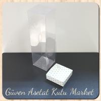 6x6x21 Mavi Puantiyeli Karton Kutu