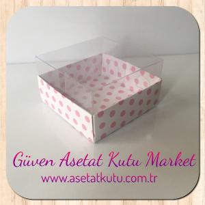 6x6x3.5 Pembe Puantiyeli Kutu