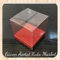 6x6x6 Altı Bordo İç Yükseltici Karton Üstü Otomatik Kutu