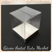 6x6x6 Gümüş İç Yükselticili Otomatik Asetat Kutu
