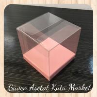 6x6x6 Altı Pembe İç Yükseltici Karton Üstü Otomatik Kutu