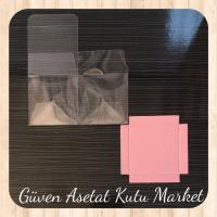 6x6x6 Altı Pembe İç Yükseltici Karton Üstü Otomatik Kutu