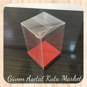 6x6x8 Altı Bordo İç Yükseltici Karton Üstü Otomatik Kutu