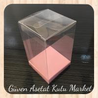 6x6x8 Altı Pembe İç Yükseltici Karton Üstü Otomatik  Kutu