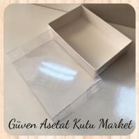 6x9x2 Altı Beyaz Karton Üstü Asetat Kutu