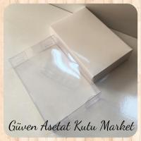 6x9x2 Altı Beyaz Karton Üstü Asetat Kutu