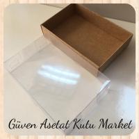 6x9x2 Altı Kraft Karton Üstü Asetat Kutu