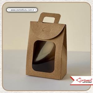 7.5x10.5x4.5 Kraft Pencereli Çerez Kutusu