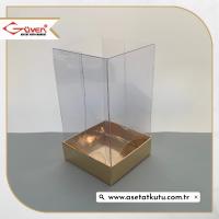 7x7x12 Altı Gold Metalize Karton Üstü Asetat Kutu