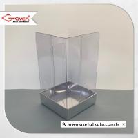7x7x12 Altı Gümüş Metalize Karton Üstü Asetat Kutu