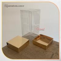7x7x14 Gold Metalize Çift Taraflı Karton ve Asetat Kutu