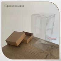 7x7x14 Kraft Çift Taraflı Karton ve Asetat Kutu
