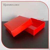 7x7x2.2 Kırmızı Komple Karton Kutu