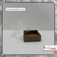 7x7x7 Altı Kraft Karton Üstü Asetat Kutu