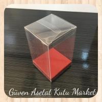 7x7x8 Altı Bordo İç Yükseltici Karton Üstü Otomatik Kutu