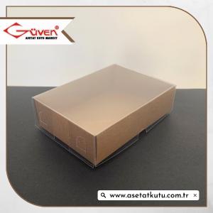 8x11x3 Altı Kraft Karton Üstü Asetat Kutu