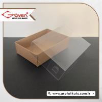 8x11x3 Altı Kraft Karton Üstü Asetat Kutu