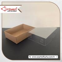 8x11x3 Altı Kraft Karton Üstü Asetat Kutu