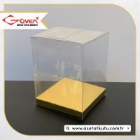 8x8x10 Gold İç Yükselticili Otomatik Asetat Kutu