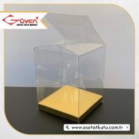 8x8x10 Gold İç Yükselticili Otomatik Asetat Kutu