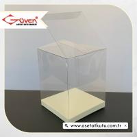 8x8x10 Krem İç Yükselticili Otomatik Asetat Kutu