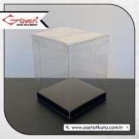 8x8x10 Siyah İç Yükselticili Otomatik Asetat Kutu