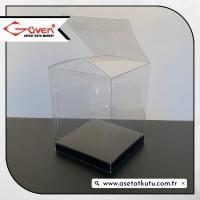 8x8x10 Siyah İç Yükselticili Otomatik Asetat Kutu