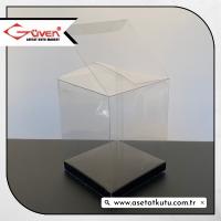 8x8x10 Siyah İç Yükselticili Otomatik Asetat Kutu