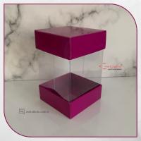 8x8x12 Asetat, Çift Taraflı Mor Karton Kutu