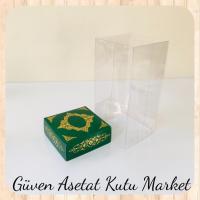 8x8x12 Asetat, Tek Taraflı Yeşil Üzerine Gold Saray Desenli Kutu