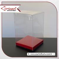 8x8x12 Bordo İç Yükselticili Otomatik Asetat Kutu