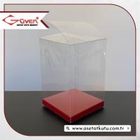 8x8x12 Bordo İç Yükselticili Otomatik Asetat Kutu