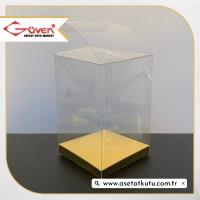 8x8x12 Gold İç Yükselticili Otomatik Asetat Kutu