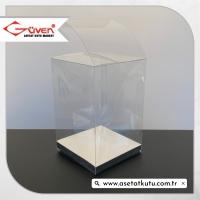 8x8x12 Gümüş İç Yükselticili Otomatik Asetat Kutu