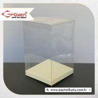 8x8x12 Krem İç Yükselticili Otomatik Asetat Kutu