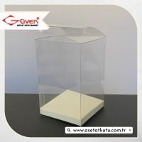 8x8x12 Krem İç Yükselticili Otomatik Asetat Kutu