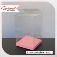 8x8x12 Pembe İç Yükselticili Otomatik Asetat Kutu
