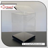 8x8x12 Siyah İç Yükselticili Otomatik Asetat Kutu