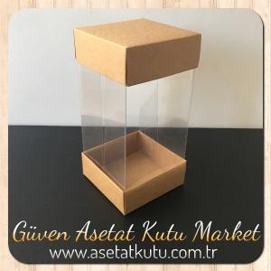 8x8x16 Asetat, Çift Taraflı Kraft Karton Kutu